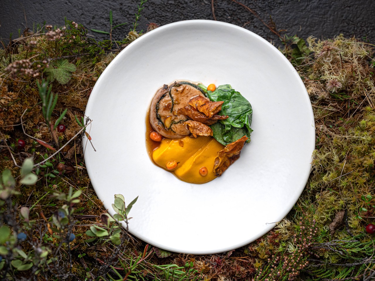 Rabbit Roll with Sweet Potato Cream