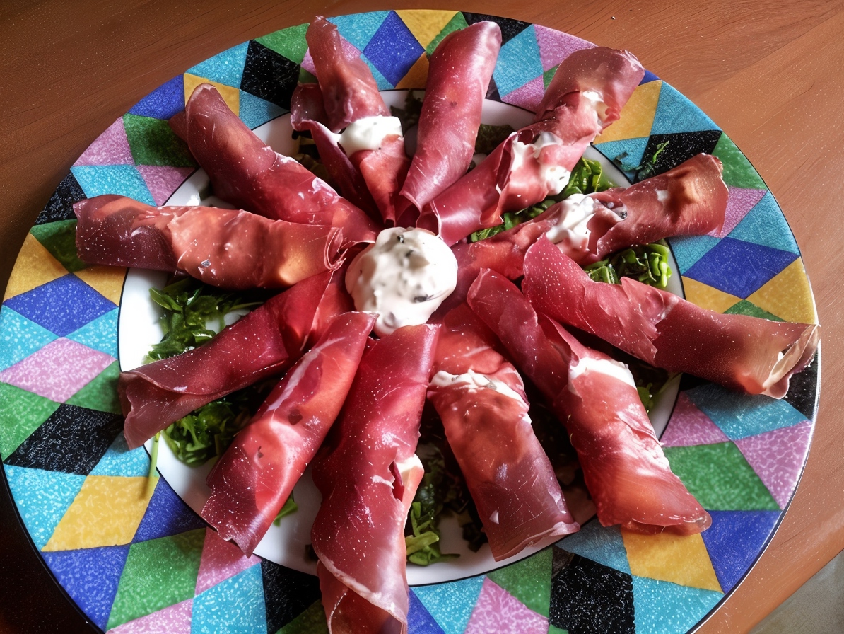 Bresaola Rolls with Cream Cheese and Herbs