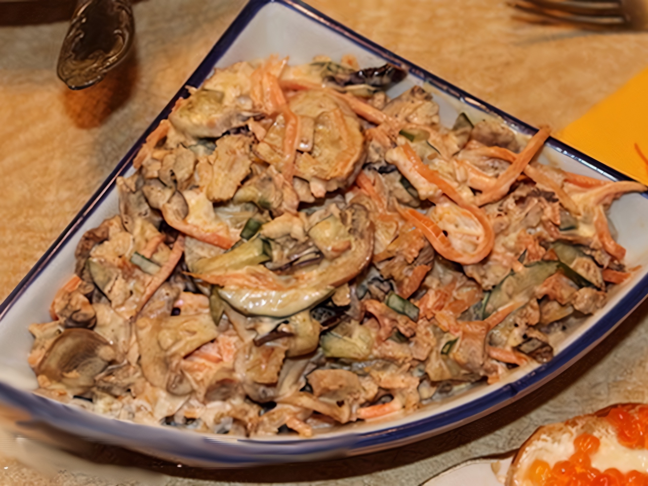 Romanian Chicken Salad with Prunes and Cucumber