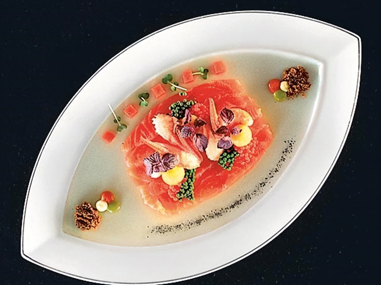 Russian Salad with Lightly Salted Salmon