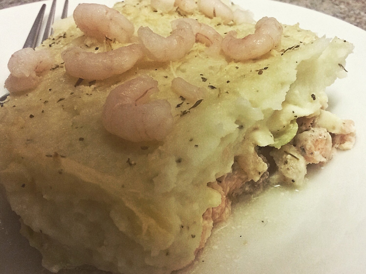 Fish Pie with Shrimp and Mashed Potatoes