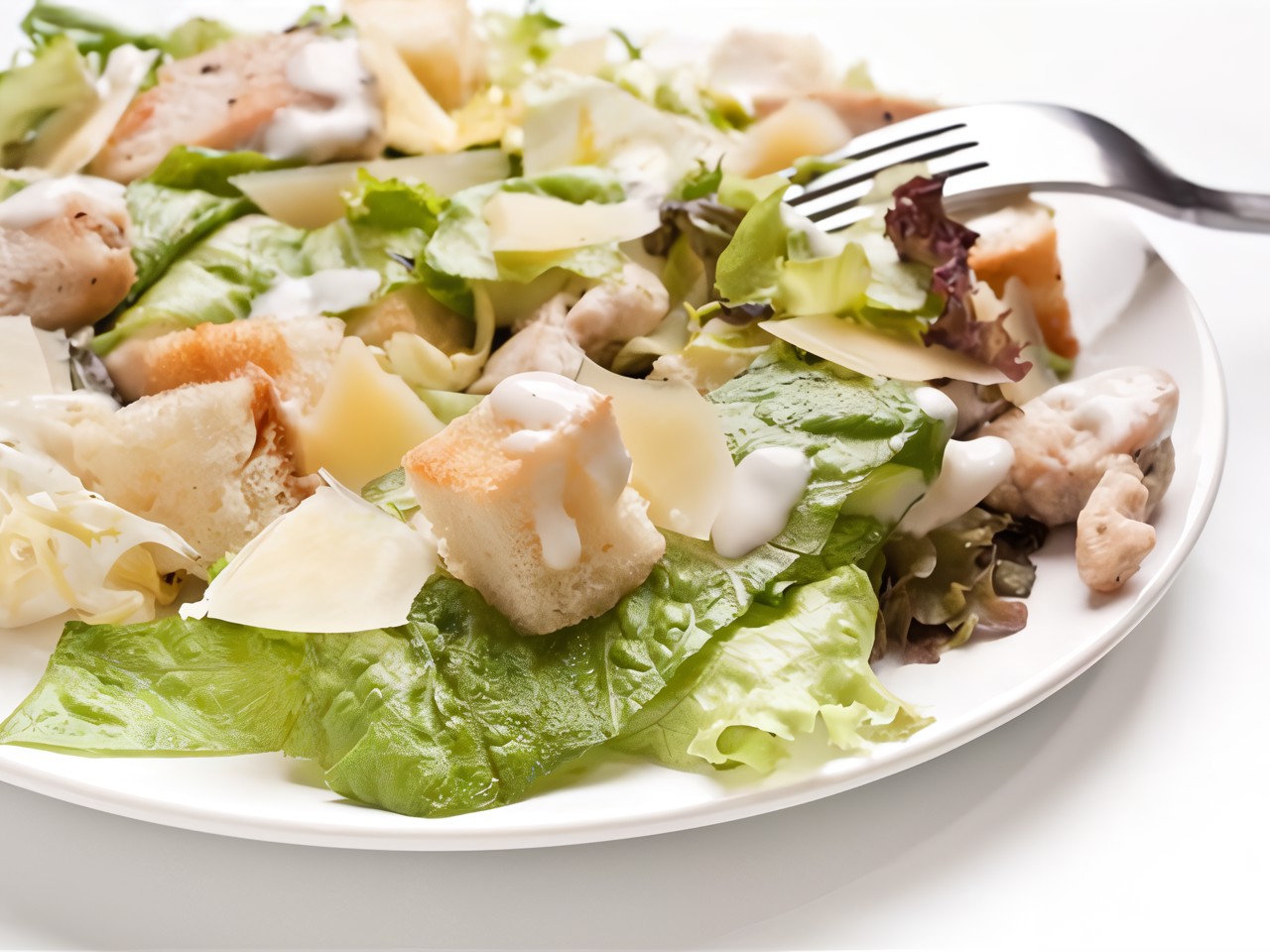Caesar Salad with Garlic Bread