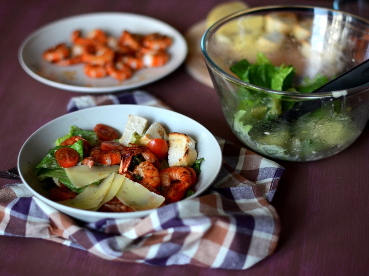 Caesar Salad with Shrimp