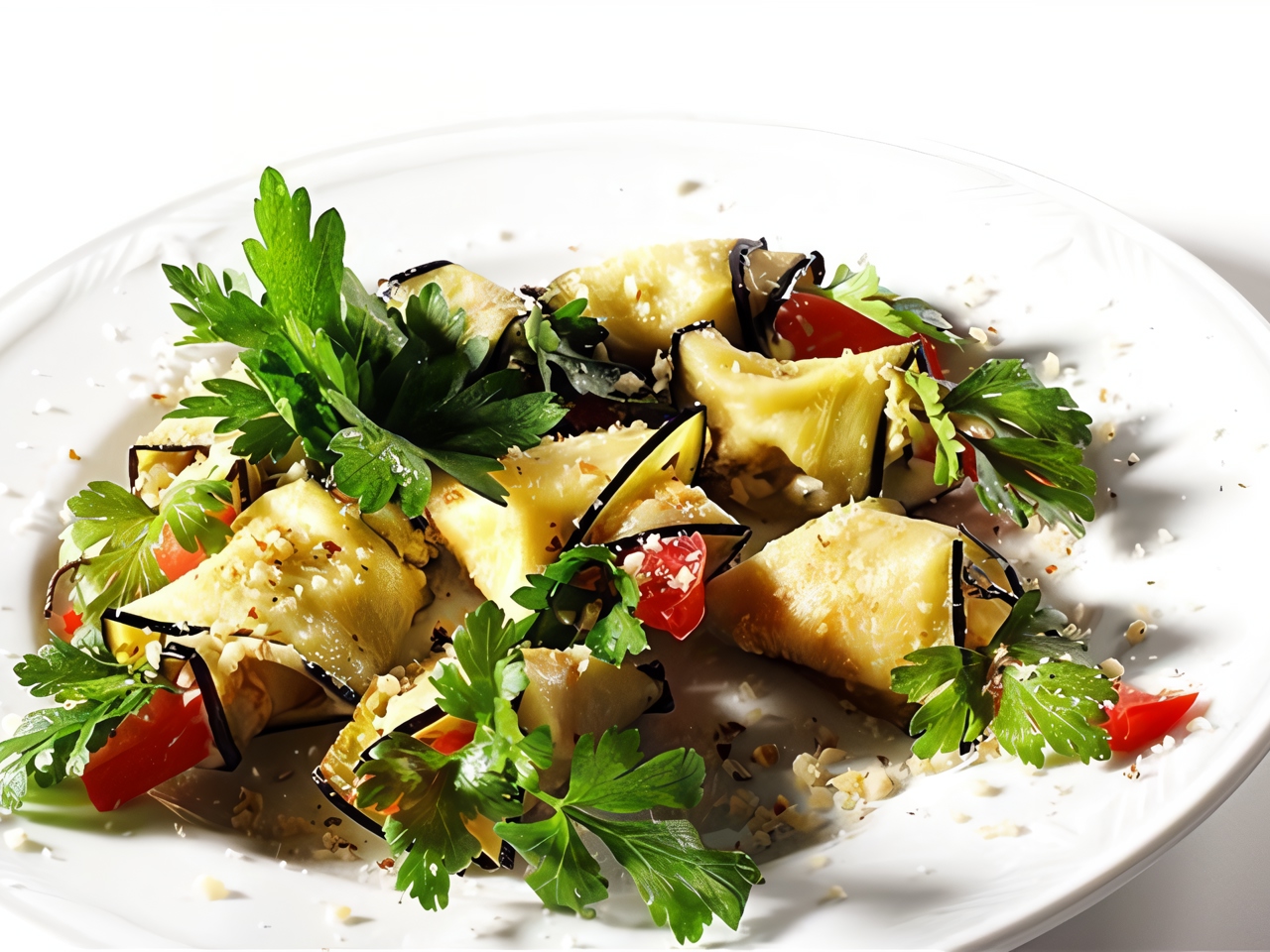 Eggplant Salad with Basil