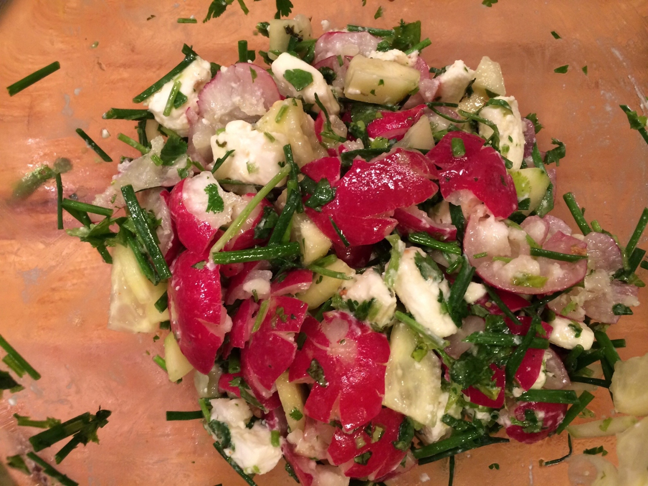 Crushed Radish Salad with Feta