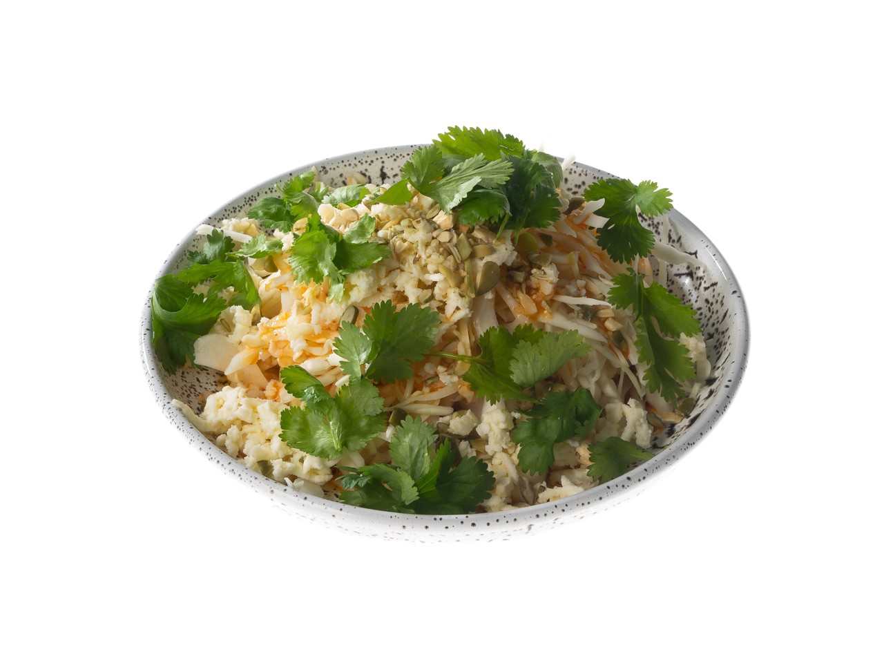 Cabbage Salad with Adjika, Nuts, and Young Cheese