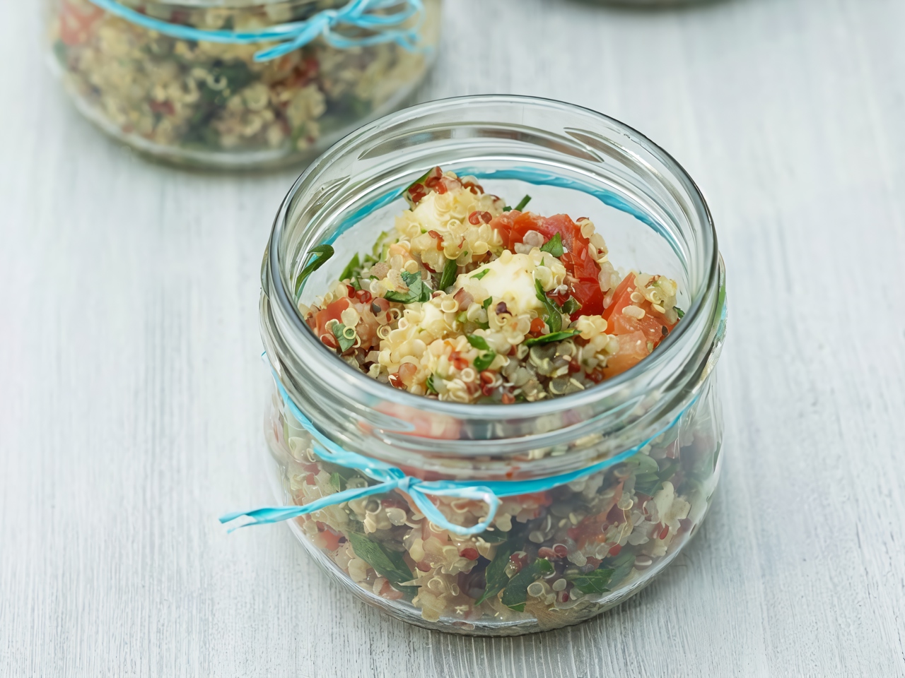 Quinoa Salad with Sun-Dried and Fresh Tomatoes and Cream Cheese