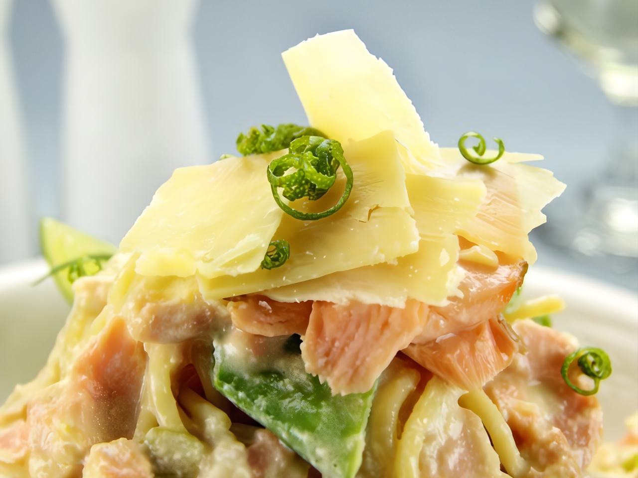Smoked Salmon Salad with Cream Cheese, Dill, and Lemon Sauce