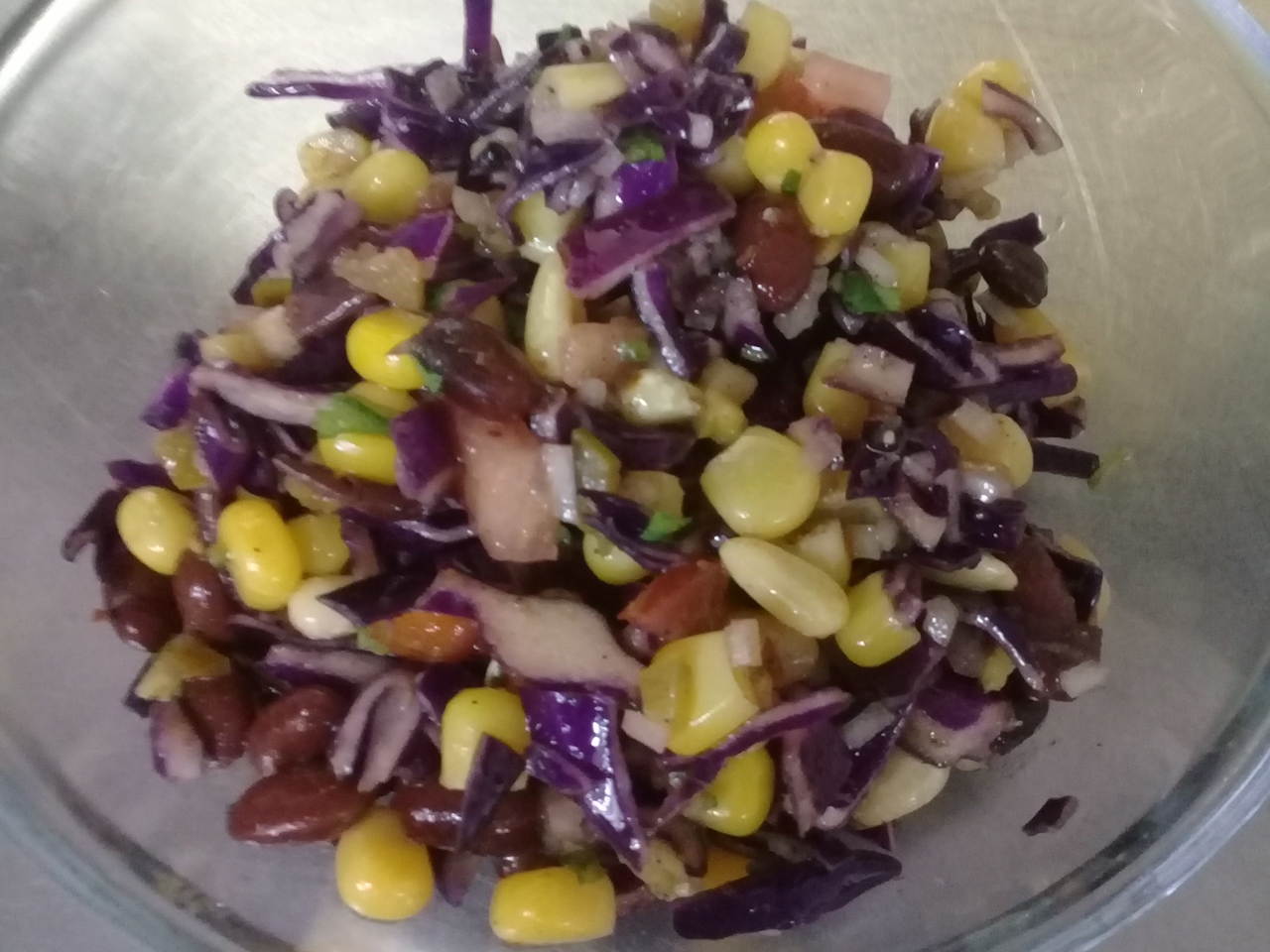Corn, Black Bean, and Red Cabbage Salad