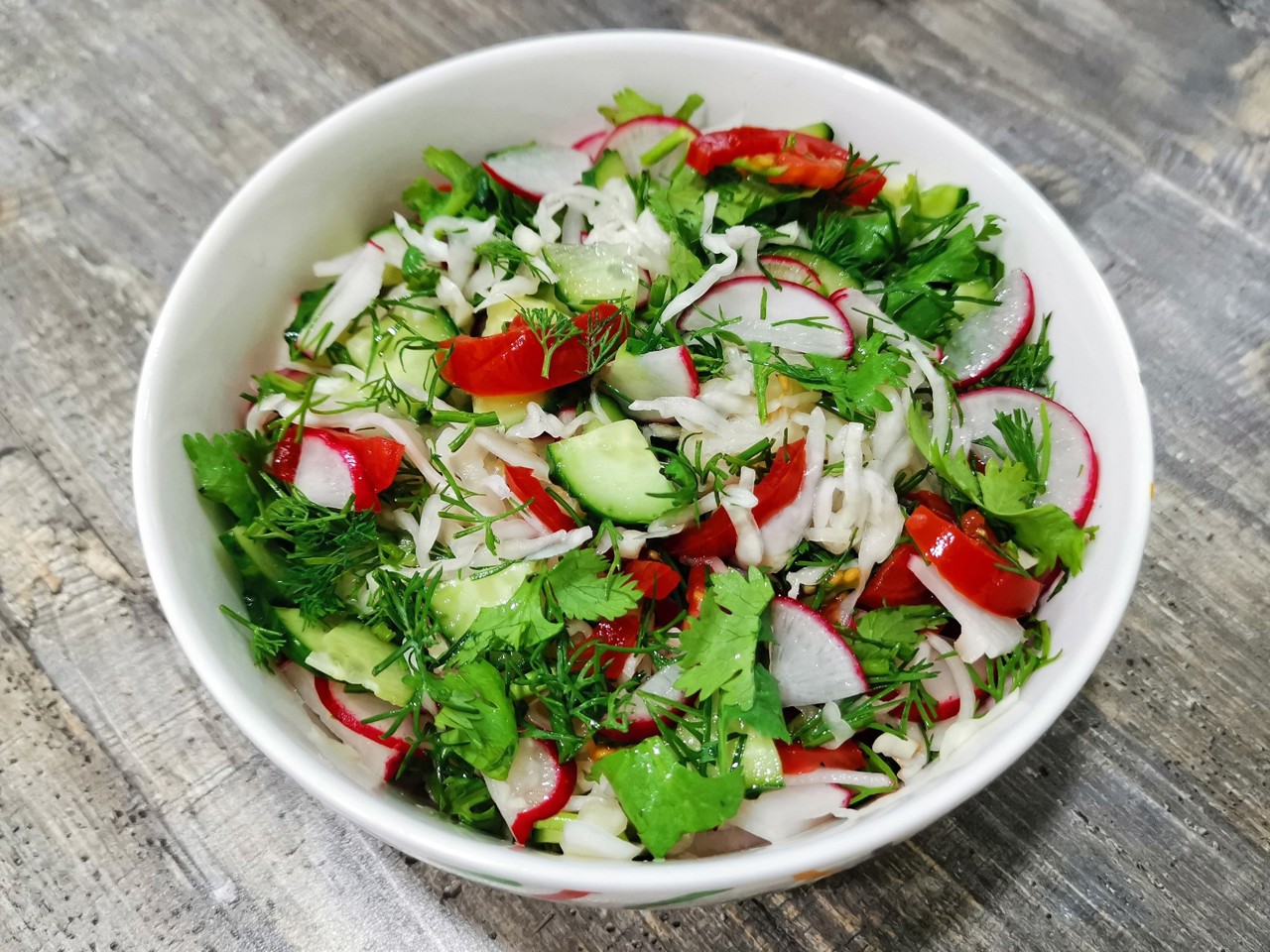 Sauerkraut and Seasonal Vegetable Salad
