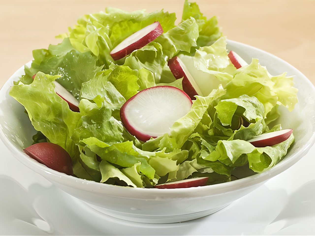 Lettuce, Radish, and Pine Nut Salad with Citrus Dressing