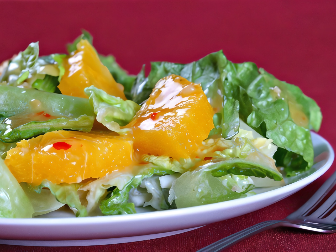 Lettuce Salad with Citrus and Croutons