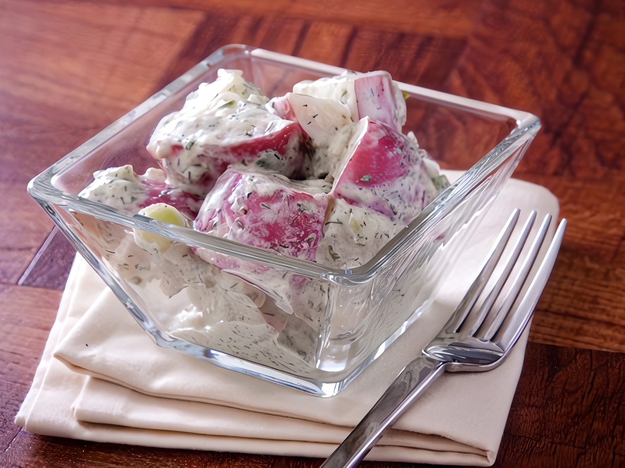 Young Potato Salad with Blue Cheese, Bacon, and Green Onions