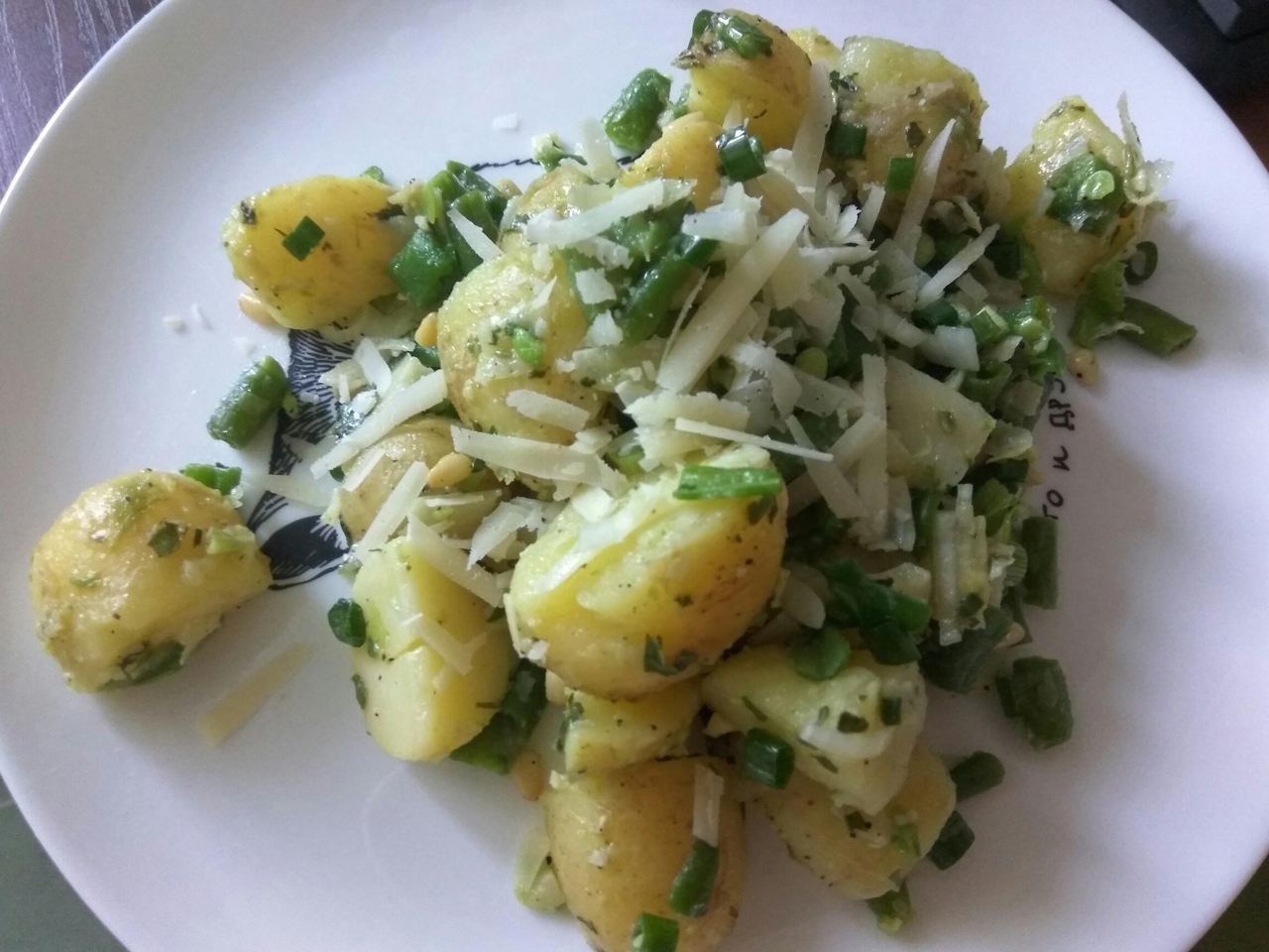 Young Potato Salad with Pesto, Green Beans, and Pine Nuts