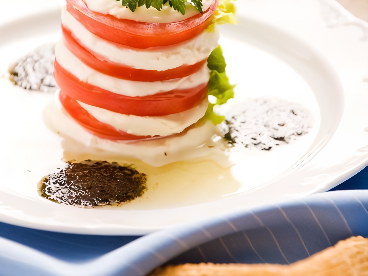 Tomato and Goat Cheese Salad with Basil Vinaigrette