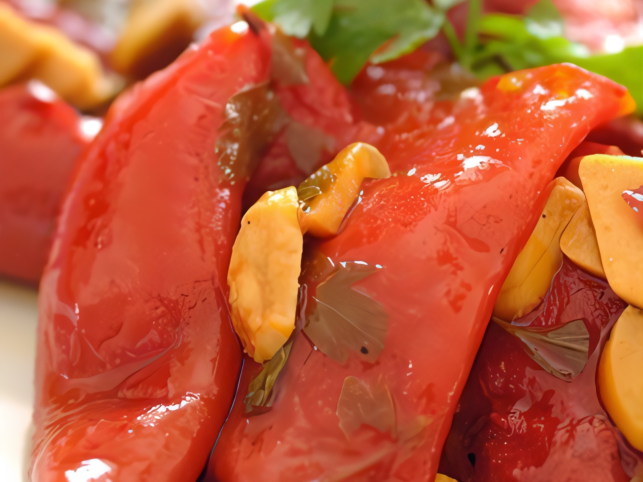 Grilled Colorful Pepper Salad with Basil