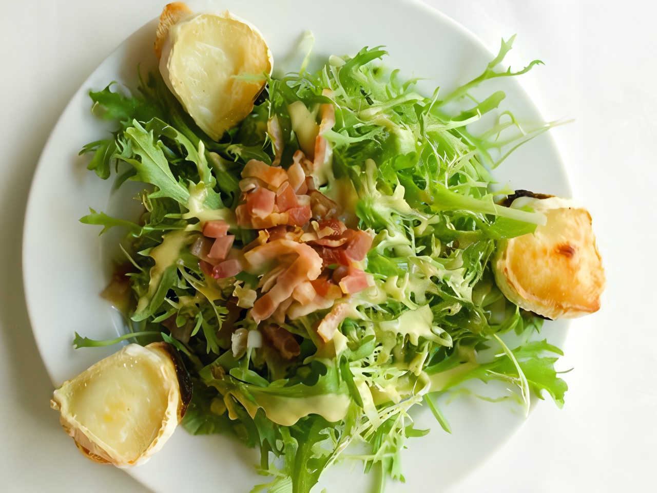 Arugula Salad with Olives, Pancetta, and Parmesan
