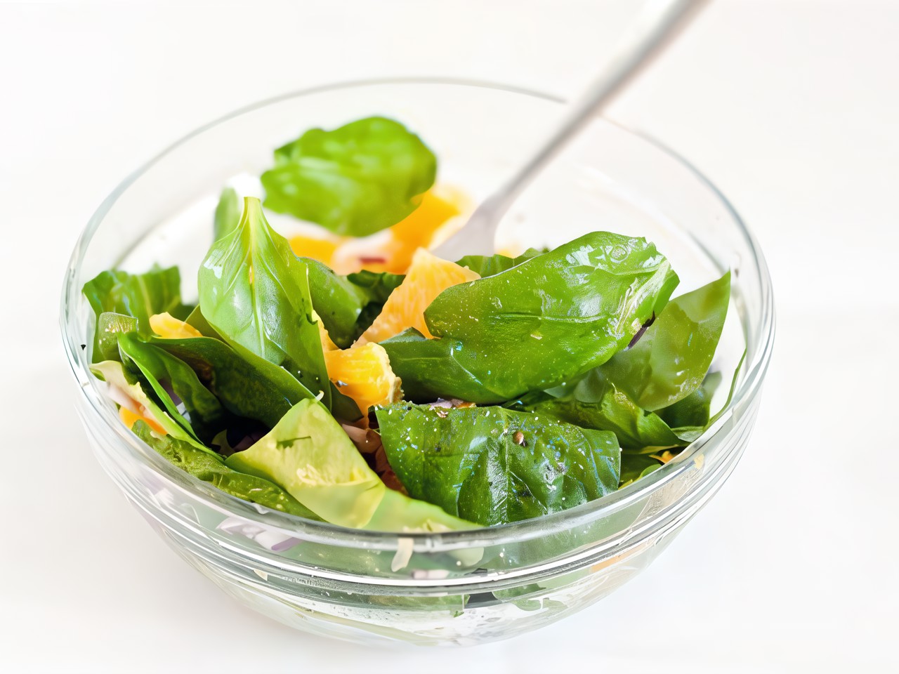 Spinach Salad with Oranges, Turkey Bacon, and Pine Nuts