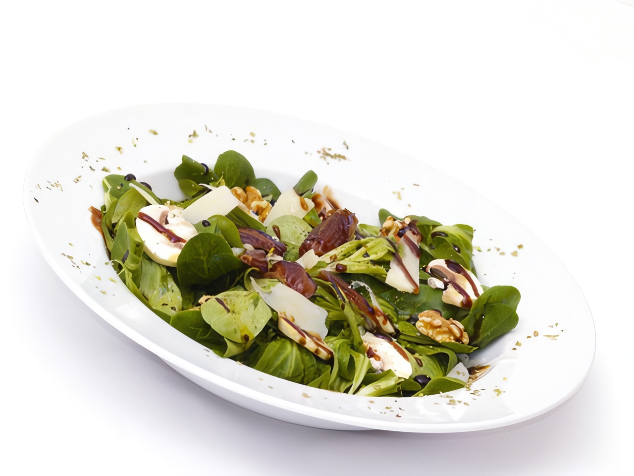 Spinach Salad with Mushrooms, Parmesan Cheese, and Pine Nuts