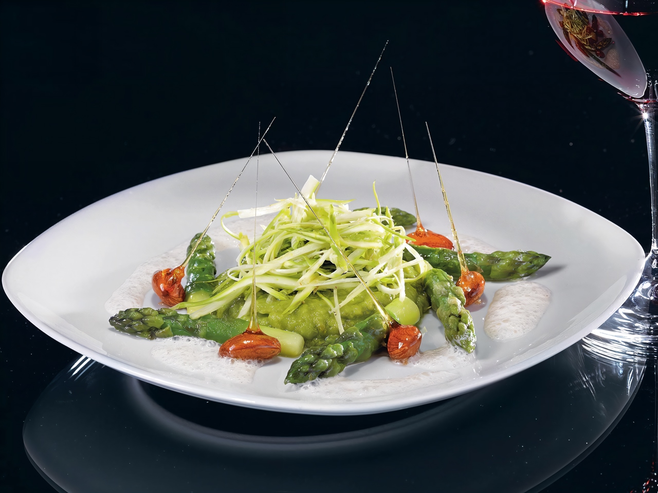 Asparagus Salad with Almond Foam