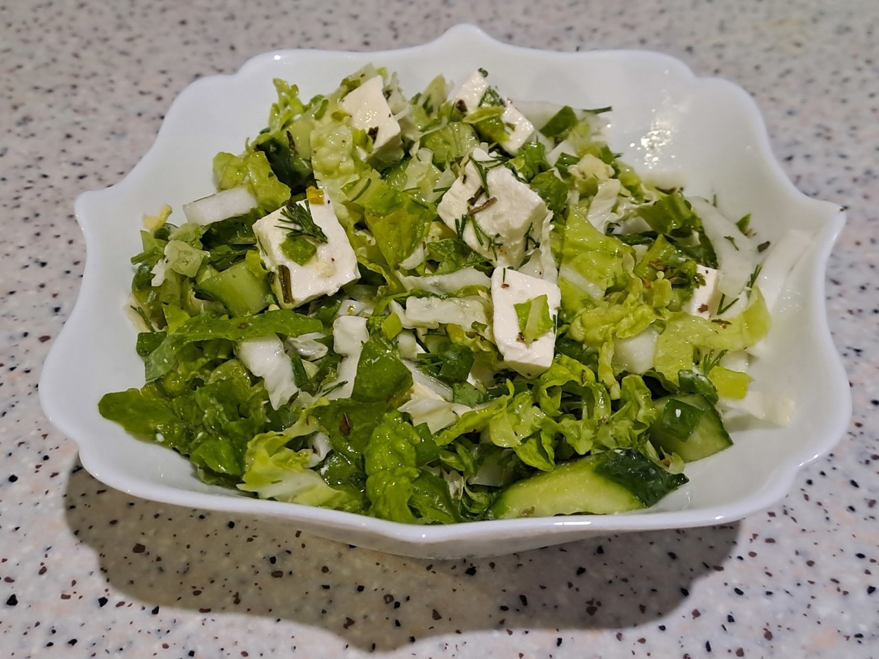 Fresh Vegetable Salad with Feta Cheese