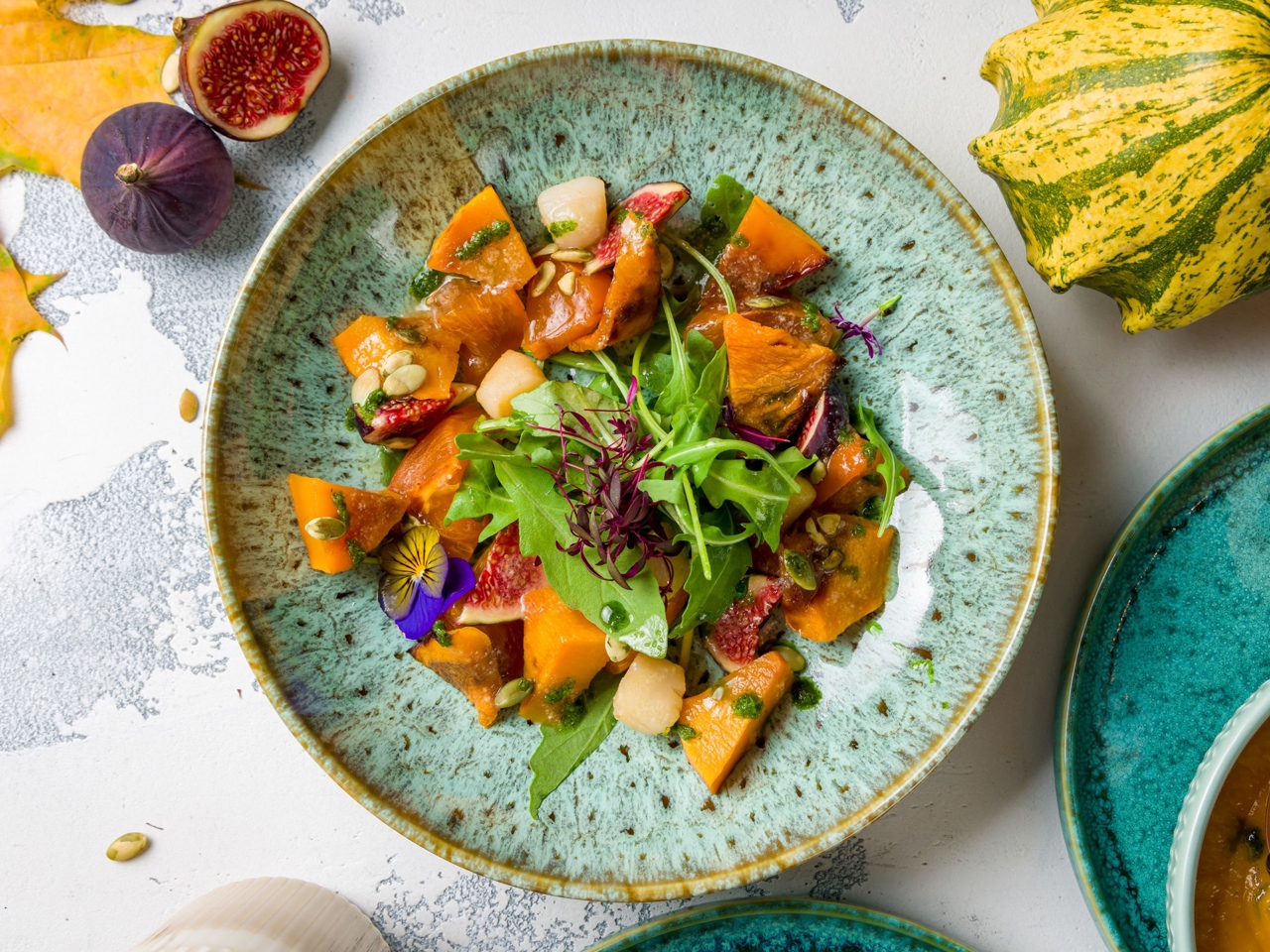 Pumpkin Salad with Scallops
