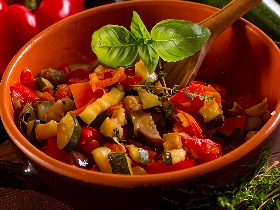 Roasted Vegetable and Crouton Salad