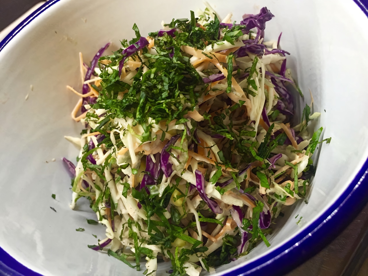 Coleslaw Salad with Garlic Oil