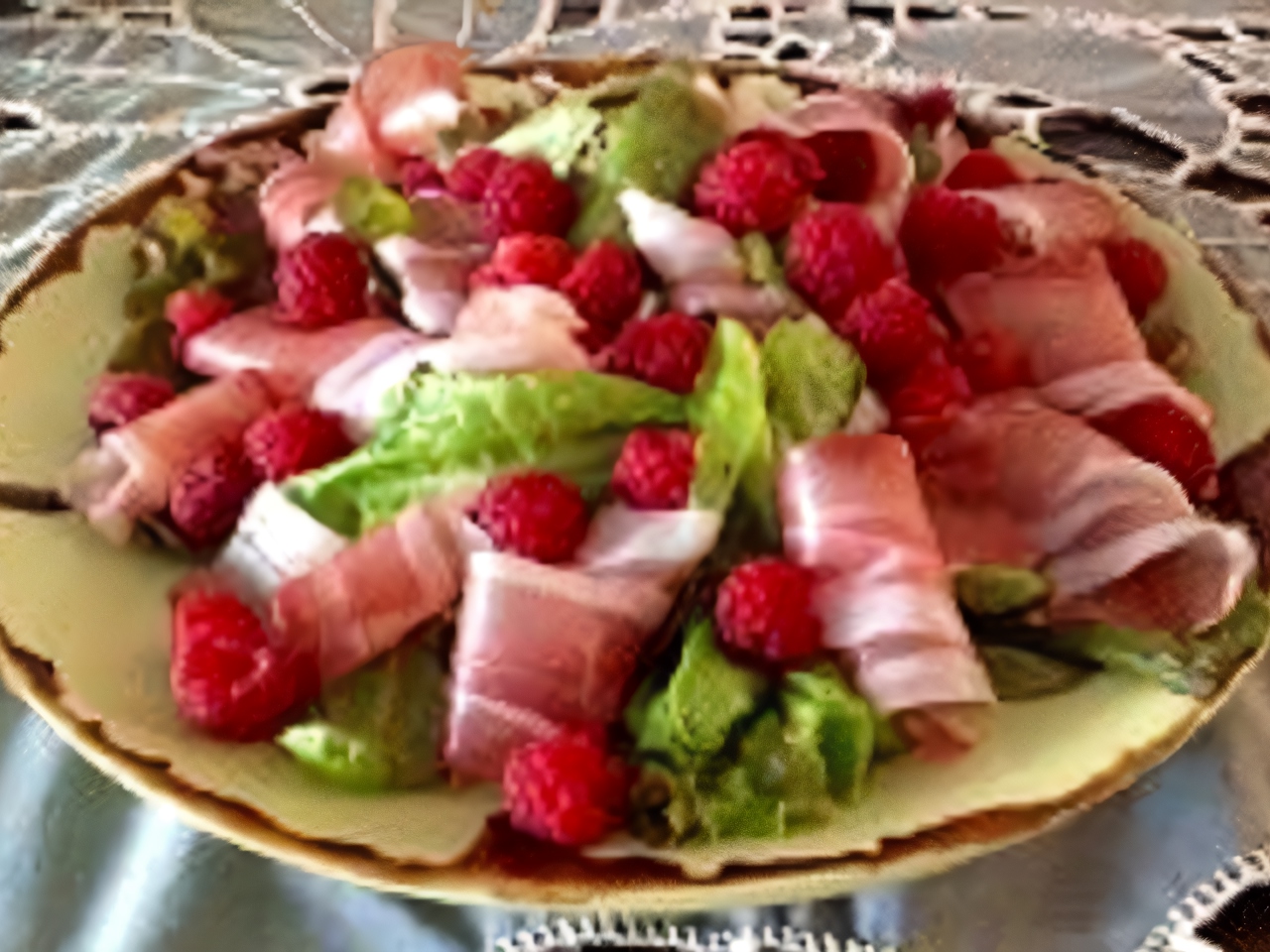 Summer Salad with Prosciutto and Raspberries