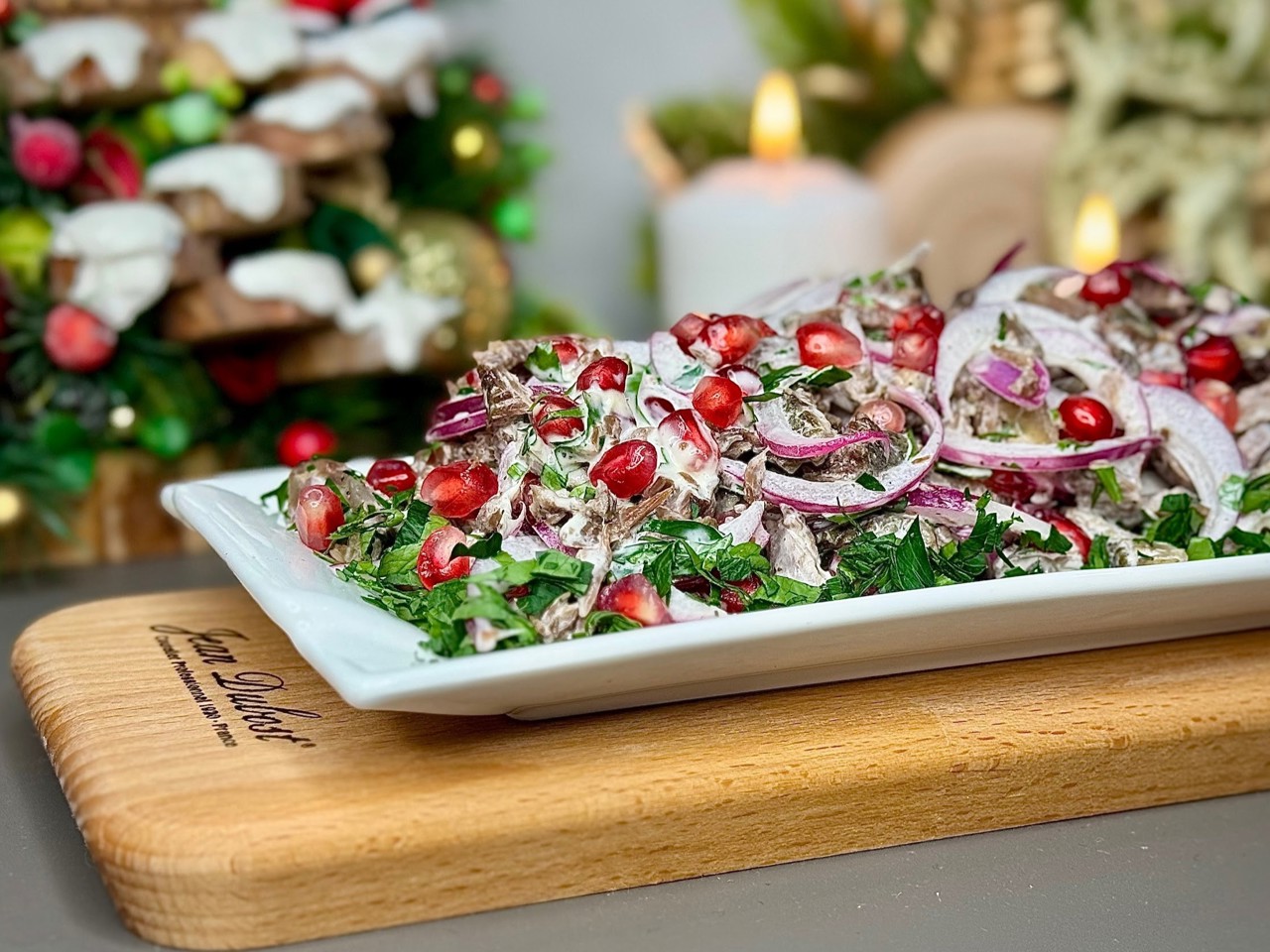 New Year's Delight Salad with Pomegranate and Beef