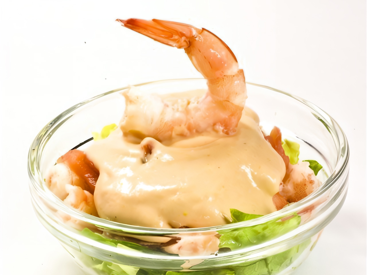 Salad with Anchovy Dressing and Shrimp