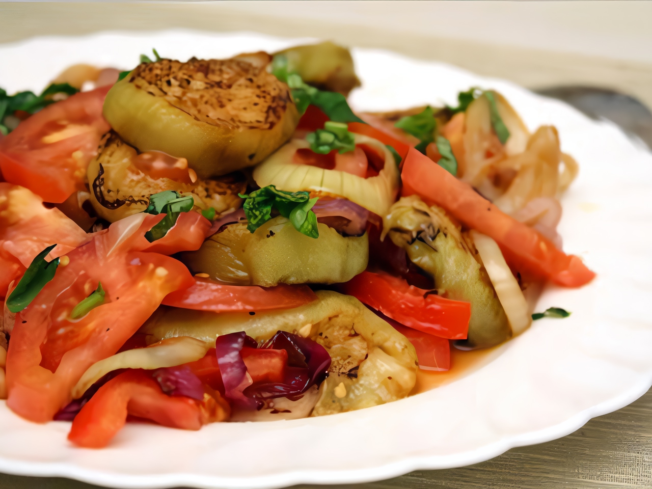 Eggplant and Chicken Salad