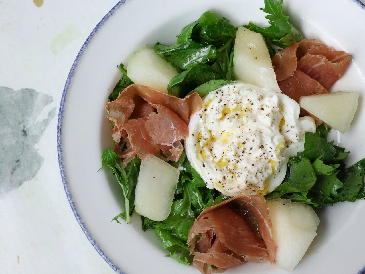 Burrata Salad with Melon and Prosciutto
