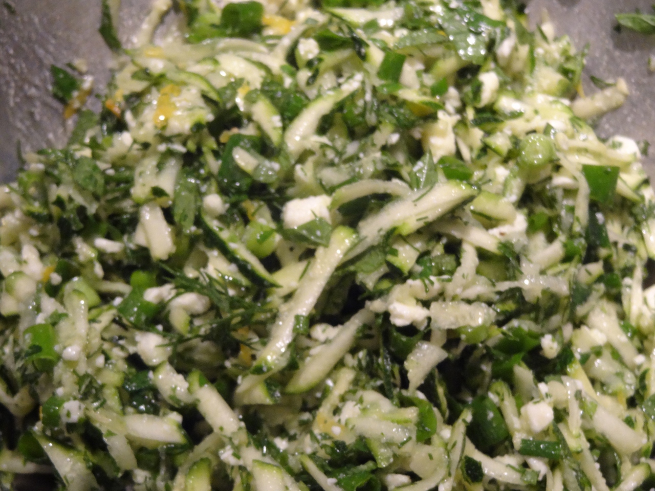 Zucchini Salad with Herbs and Feta Greek Style