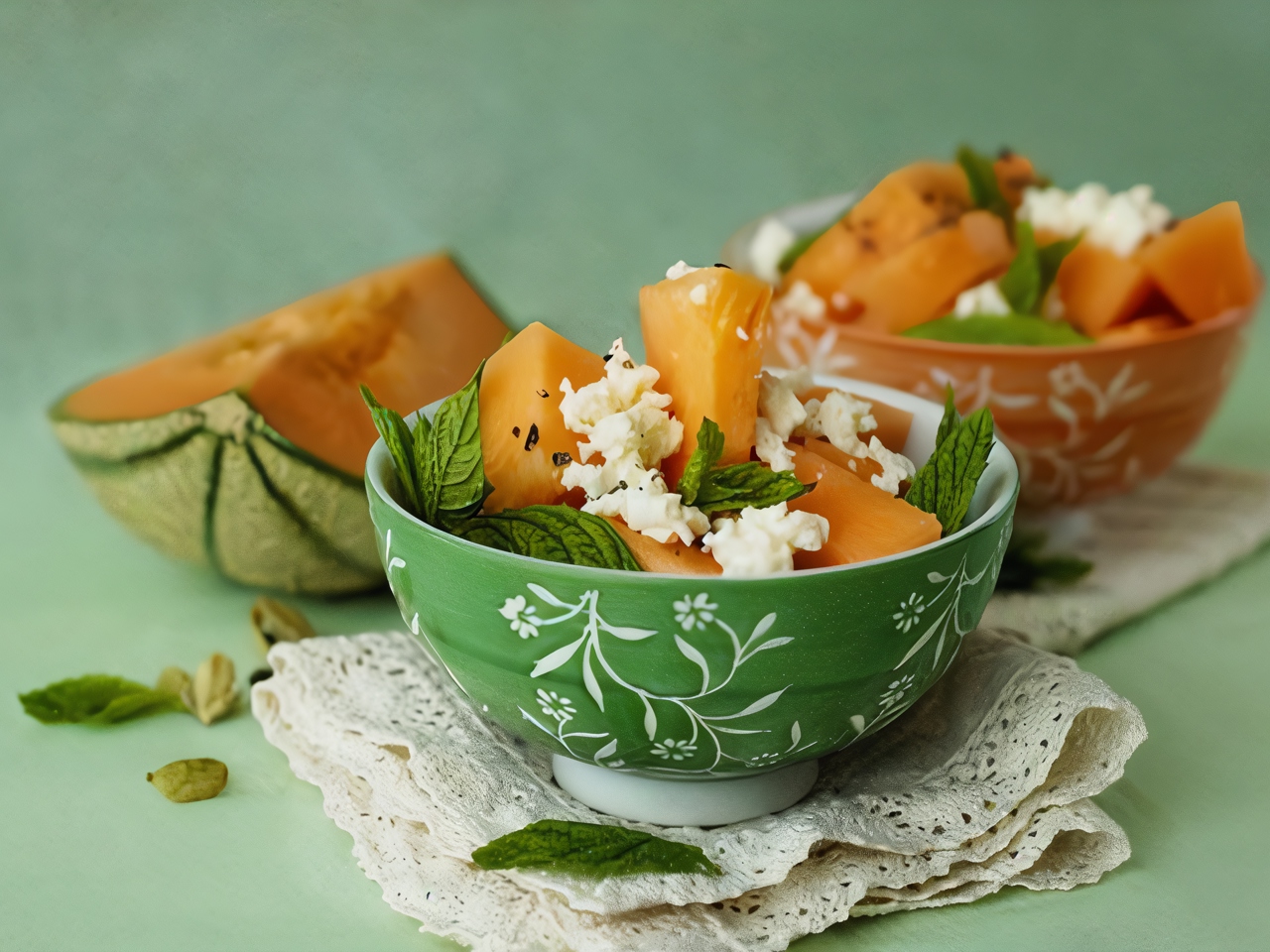 Melon Salad with Feta and Red Onion