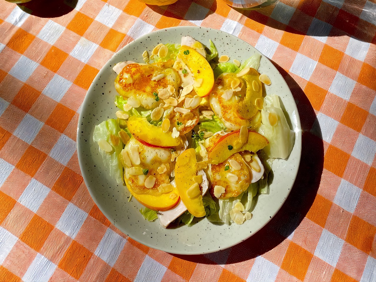 Salad with Halloumi, Nectarines, and Chicken