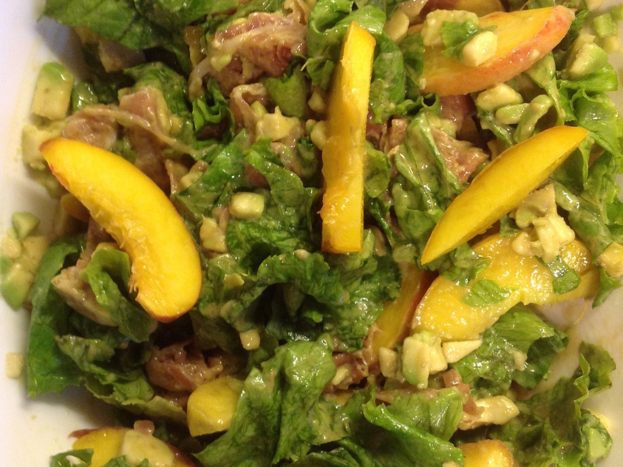 Salad with Ham and Peach