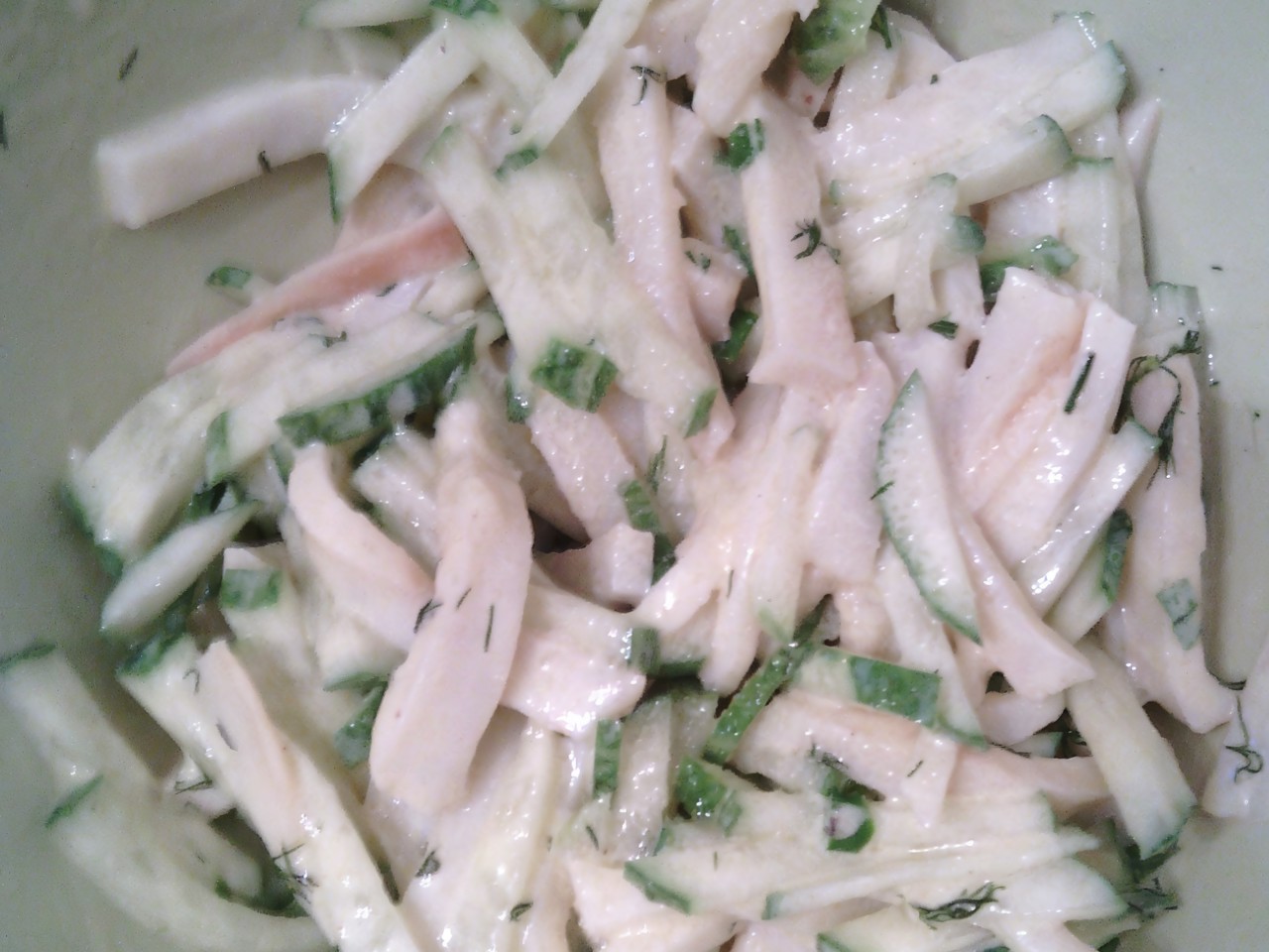 Salad with Smoked Squid and Fresh Cucumber