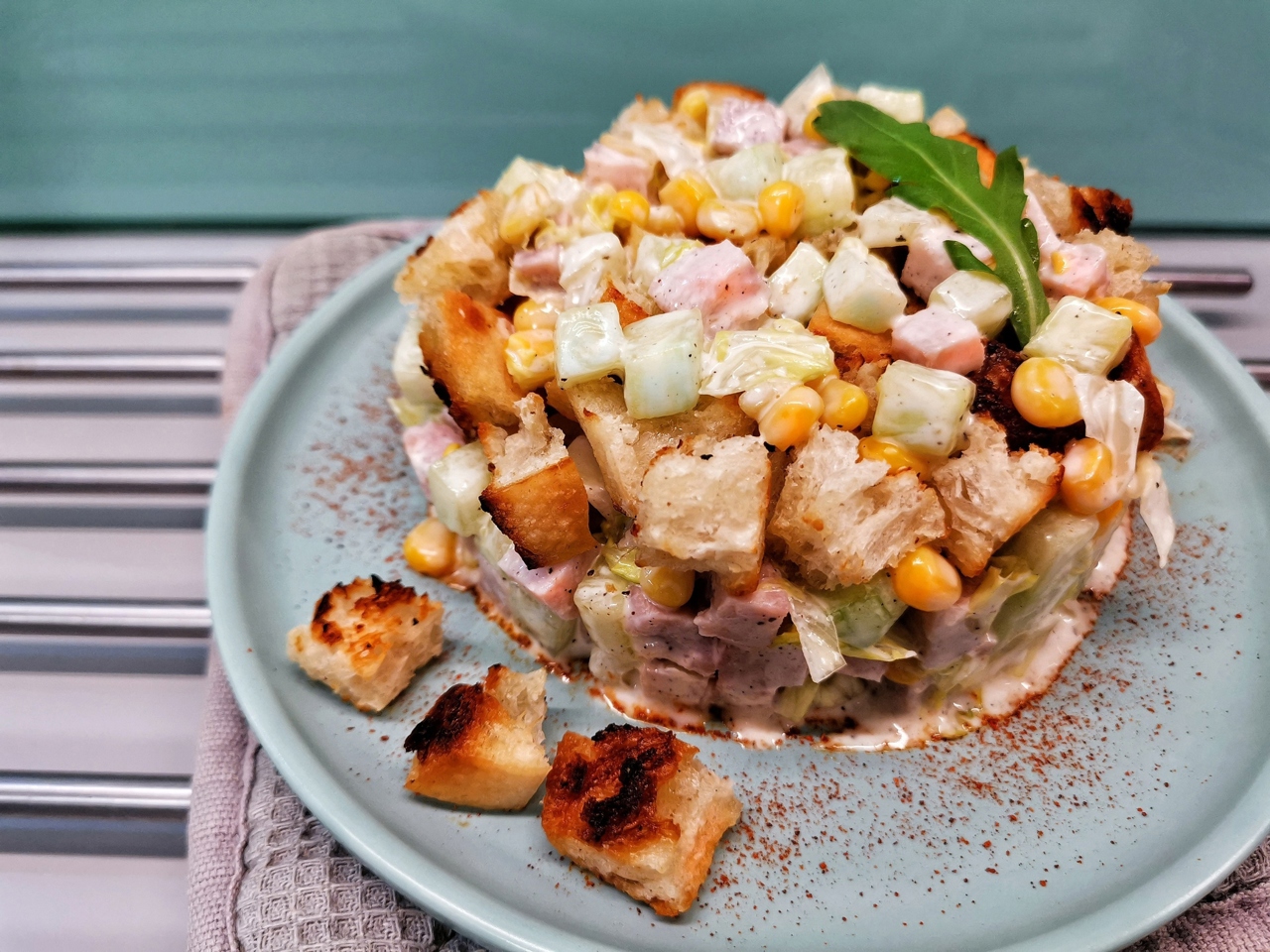 Corn and Crouton Salad