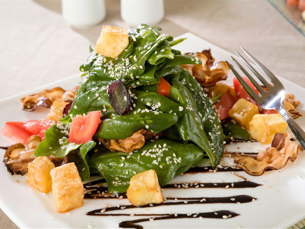 Salad with Pancetta and Walnuts