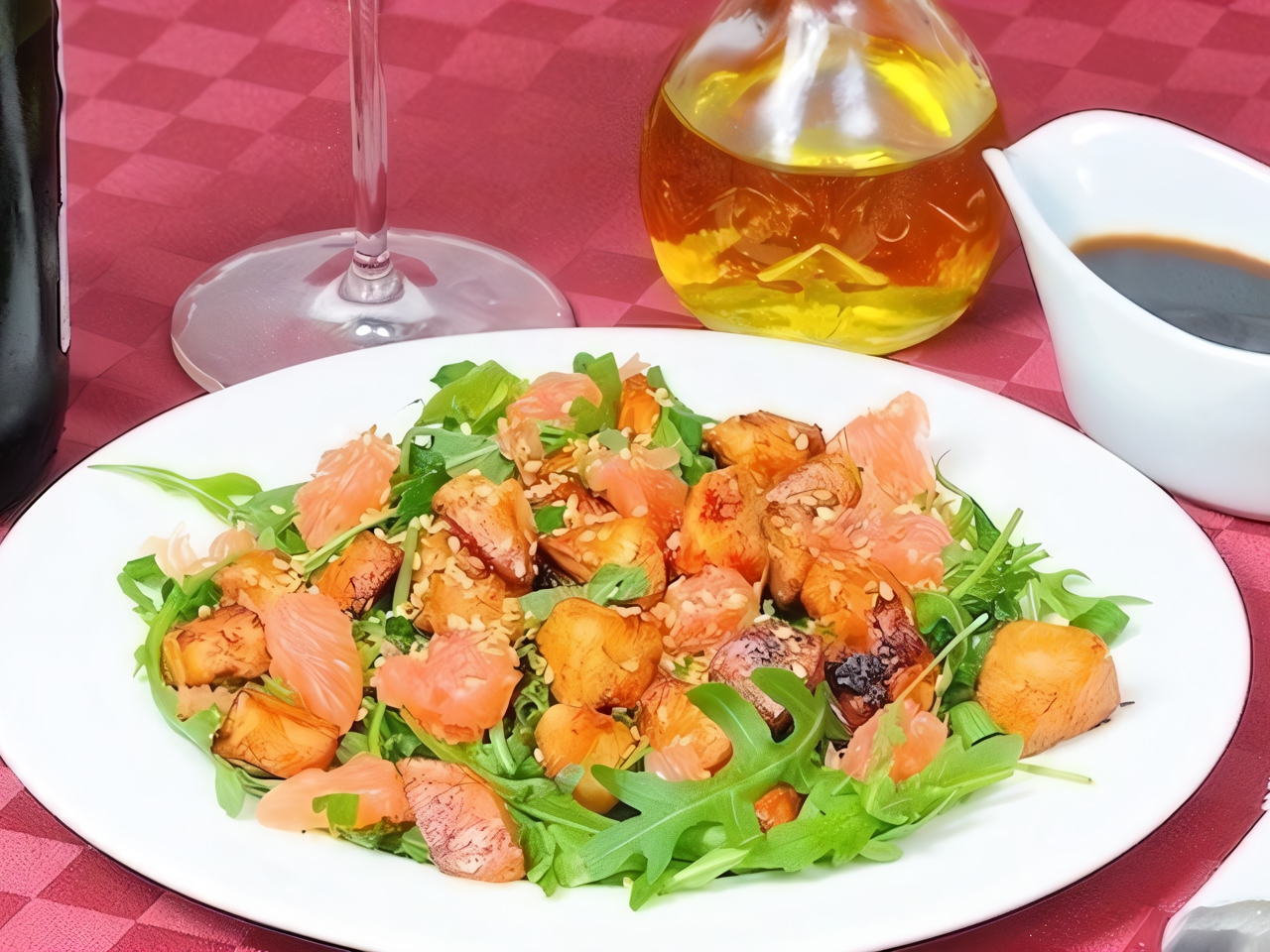 Arugula Salad with Chicken and Grapefruit