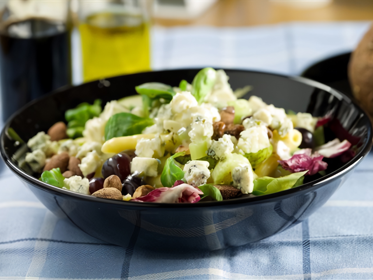 Arugula Salad with Mint, Pears, Walnuts, and Blue Cheese