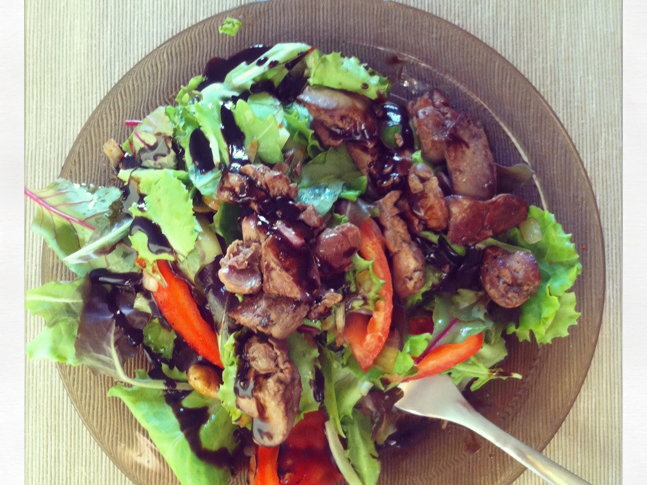 Warm Liver Salad with Balsamic Sauce