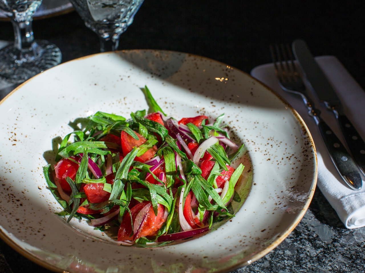 Tomato, Onion, and Tarragon Salad