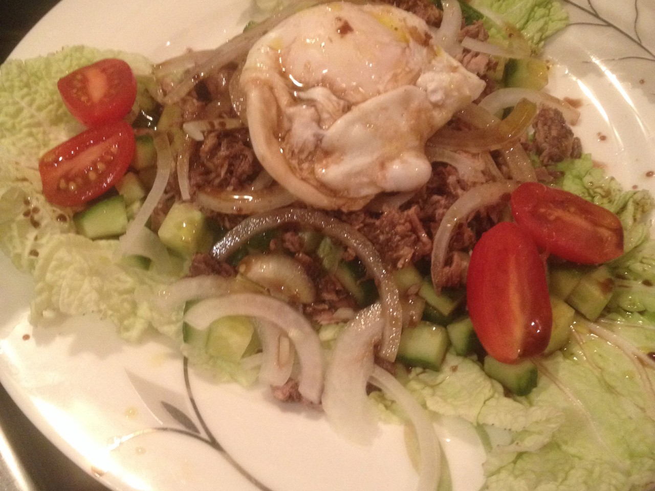 Tuna Salad with Poached Egg