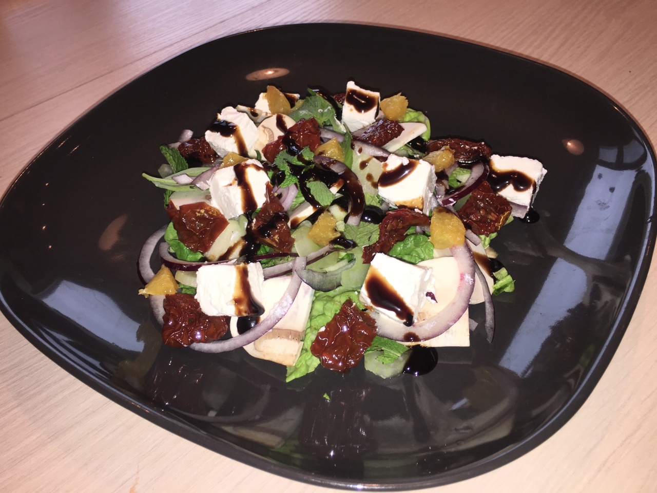 Salad with Sun-Dried Tomatoes and Mushrooms in Italian Style