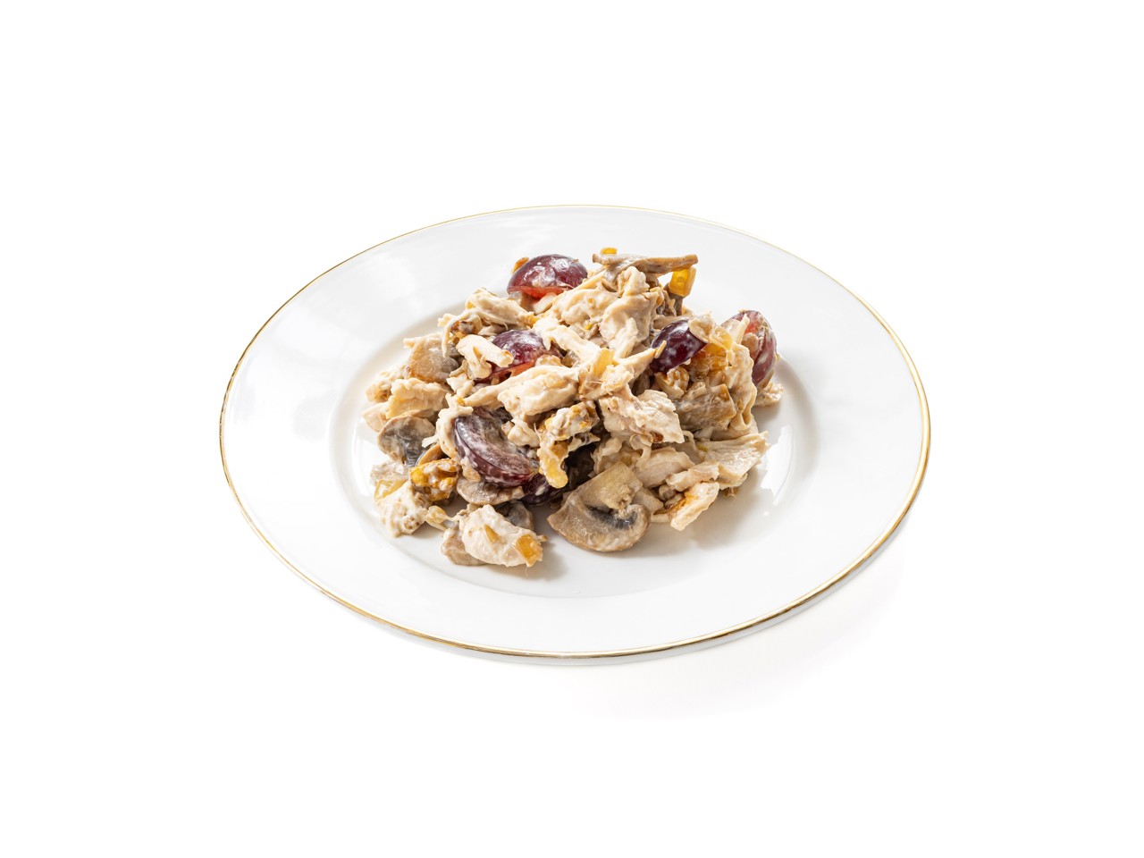 Salad with Fried Mushrooms and Chicken