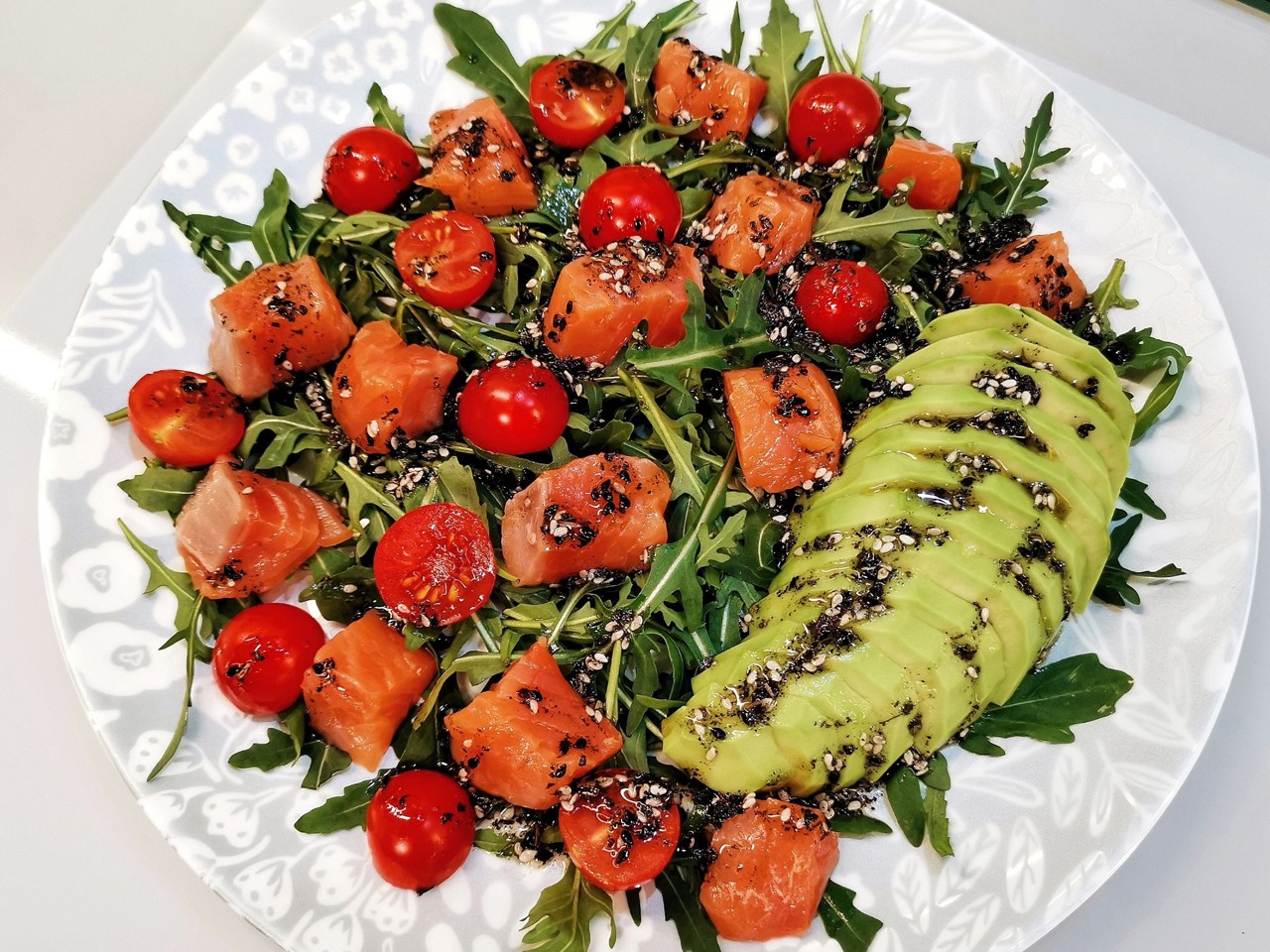 Salad with Lightly Salted Salmon