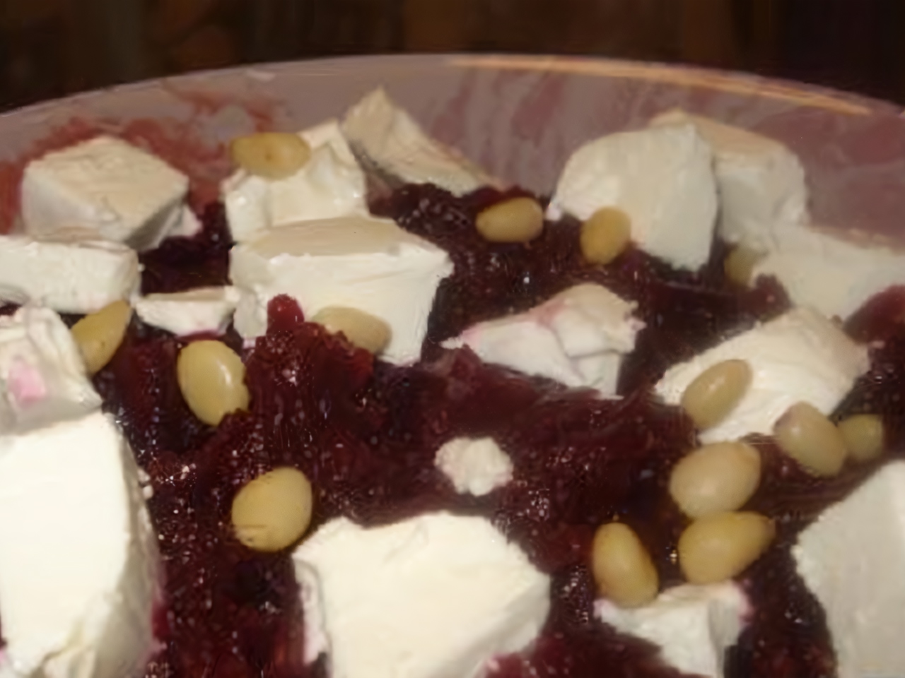 Beet Salad with Pine Nuts and Cheese