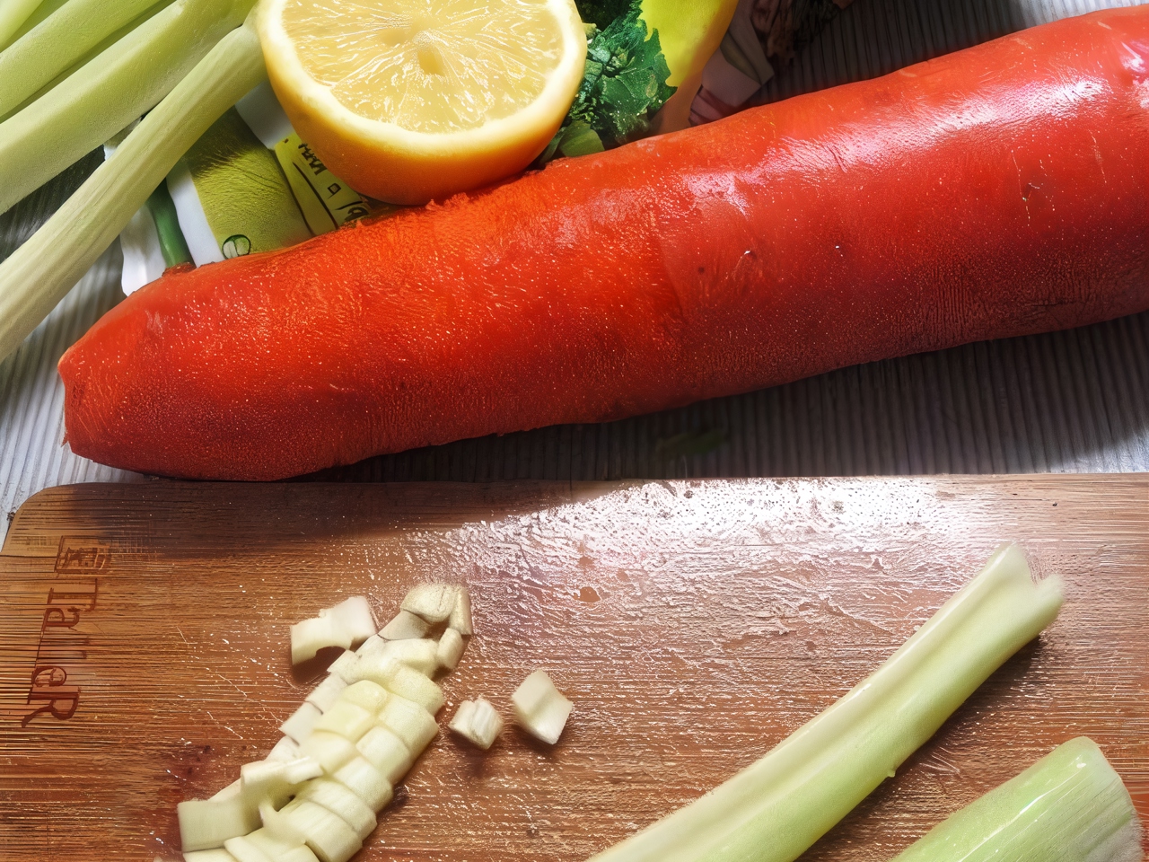 Vegan Salad with Celery and Carrot